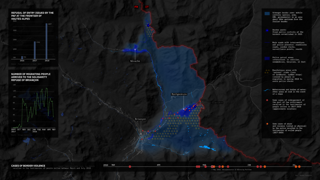 The Briançon region, a mountainous border area made dangerous for migrants by practices of control.